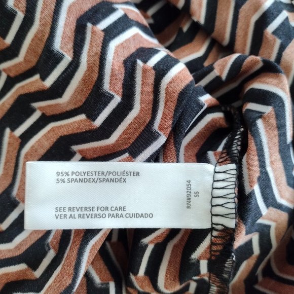 BY Design Geometric Multicolored Textured 3/4 Sleeve Stretch Blouse Size M - Picture 9 of 11